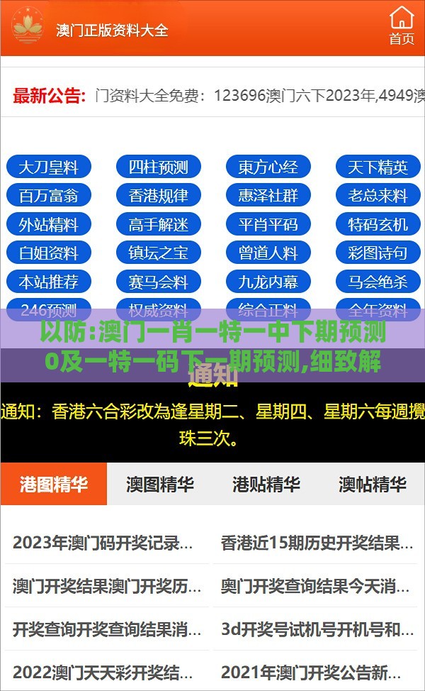以防:澳门一肖一特一中下期预测0及一特一码下一期预测,细致解答、解释与落实-拒绝迷惑噱头陷阱